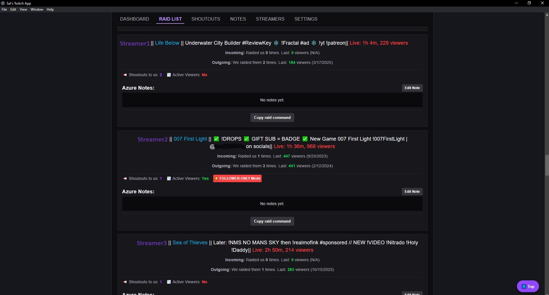 Raid List